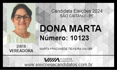 Candidato DONA MARTA 2024 - SÃO CAITANO - Eleições