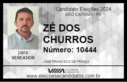 Candidato ZÉ DOS CHURROS 2024 - SÃO CAITANO - Eleições