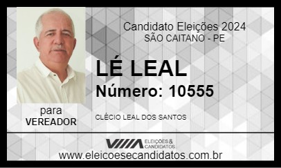 Candidato LÉ LEAL 2024 - SÃO CAITANO - Eleições