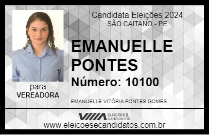 Candidato EMANUELLE PONTES 2024 - SÃO CAITANO - Eleições