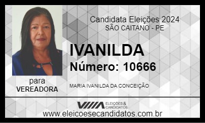 Candidato IVANILDA 2024 - SÃO CAITANO - Eleições