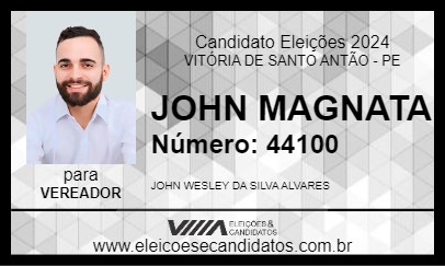 Candidato JOHN MAGNATA 2024 - VITÓRIA DE SANTO ANTÃO - Eleições