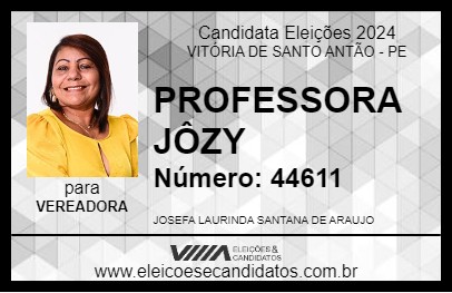 Candidato PROFESSORA  JÔZY 2024 - VITÓRIA DE SANTO ANTÃO - Eleições