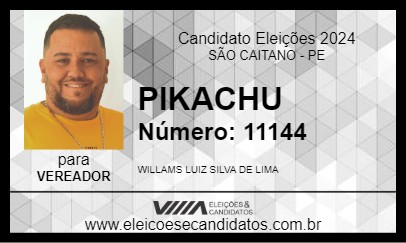 Candidato PIKACHU 2024 - SÃO CAITANO - Eleições