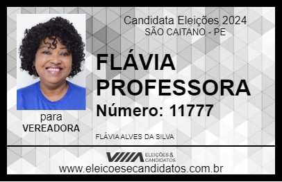 Candidato FLÁVIA PROFESSORA 2024 - SÃO CAITANO - Eleições