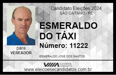 Candidato ESMERALDO DO TÁXI 2024 - SÃO CAITANO - Eleições