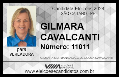 Candidato GILMARA CAVALCANTI 2024 - SÃO CAITANO - Eleições