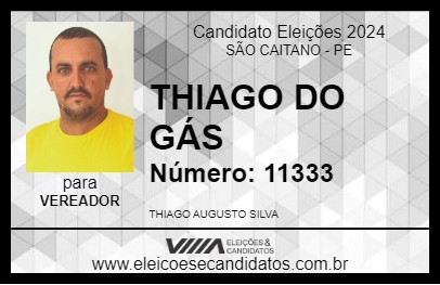 Candidato THIAGO DO GÁS 2024 - SÃO CAITANO - Eleições