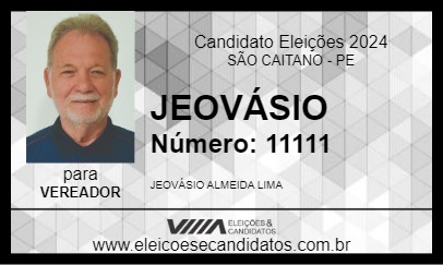 Candidato JEOVÁSIO 2024 - SÃO CAITANO - Eleições