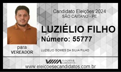 Candidato LUZIÉLIO FILHO 2024 - SÃO CAITANO - Eleições