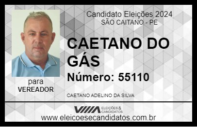 Candidato CAETANO DO GÁS 2024 - SÃO CAITANO - Eleições