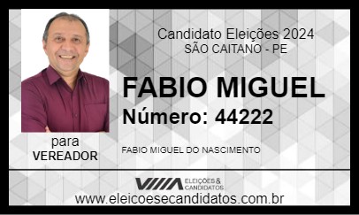 Candidato FABIO MIGUEL 2024 - SÃO CAITANO - Eleições