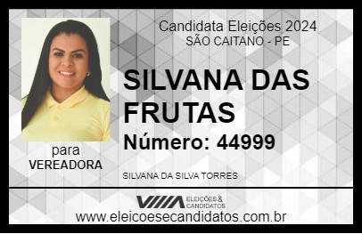 Candidato SILVANA DAS FRUTAS 2024 - SÃO CAITANO - Eleições