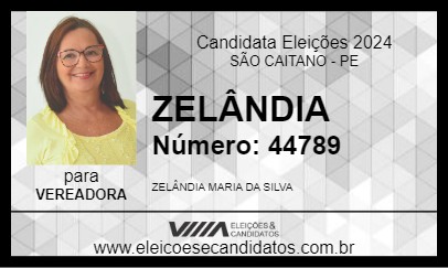 Candidato ZELÂNDIA 2024 - SÃO CAITANO - Eleições