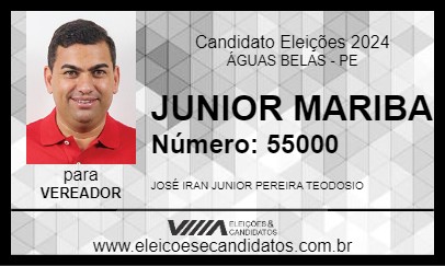 Candidato JUNIOR MARIBA 2024 - ÁGUAS BELAS - Eleições