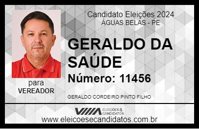 Candidato GERALDO DA SAÚDE 2024 - ÁGUAS BELAS - Eleições