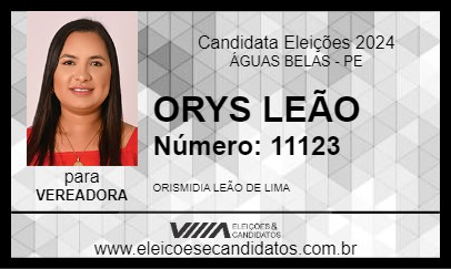 Candidato ORYS LEÃO 2024 - ÁGUAS BELAS - Eleições