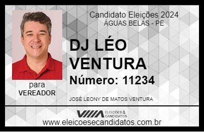 Candidato DJ LÉO VENTURA 2024 - ÁGUAS BELAS - Eleições