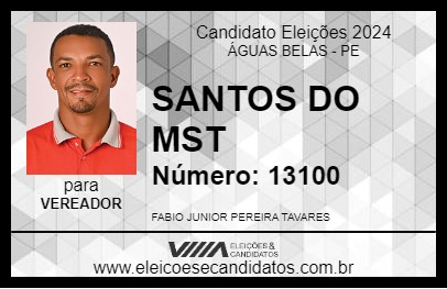 Candidato SANTOS DO MST 2024 - ÁGUAS BELAS - Eleições