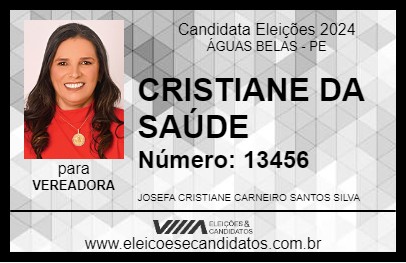 Candidato CRISTIANE DA SAÚDE 2024 - ÁGUAS BELAS - Eleições