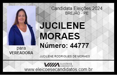 Candidato JUCILENE MORAES 2024 - BREJÃO - Eleições