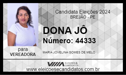 Candidato DONA JÔ 2024 - BREJÃO - Eleições