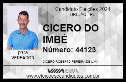 Candidato CICERO DO IMBÉ 2024 - BREJÃO - Eleições