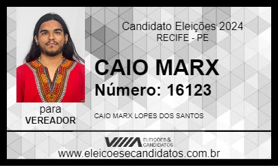 Candidato CAIO MARX 2024 - RECIFE - Eleições