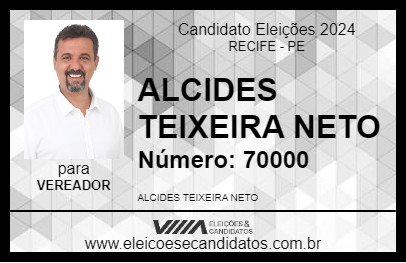 Candidato ALCIDES TEIXEIRA NETO 2024 - RECIFE - Eleições