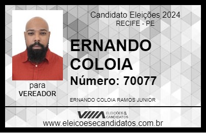 Candidato ERNANDO COLOIA 2024 - RECIFE - Eleições