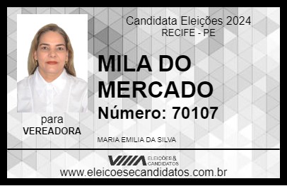 Candidato MILA DO MERCADO 2024 - RECIFE - Eleições