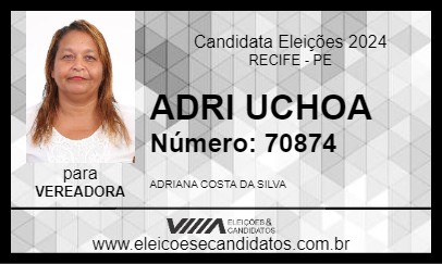 Candidato ADRI UCHOA 2024 - RECIFE - Eleições