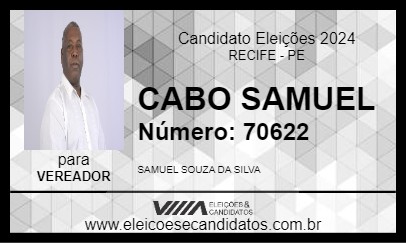 Candidato CABO SAMUEL 2024 - RECIFE - Eleições