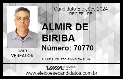 Candidato ALMIR DE BIRIBA 2024 - RECIFE - Eleições