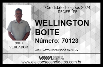 Candidato WELLINGTON BOITE 2024 - RECIFE - Eleições