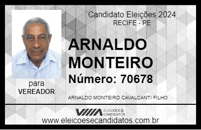 Candidato ARNALDO MONTEIRO 2024 - RECIFE - Eleições