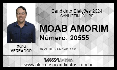 Candidato MOAB AMORIM 2024 - CANHOTINHO - Eleições