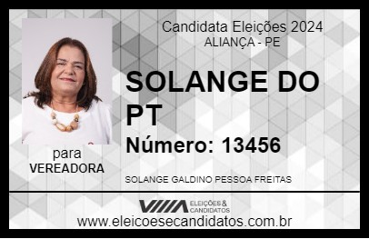 Candidato SOLANGE DO PT 2024 - ALIANÇA - Eleições