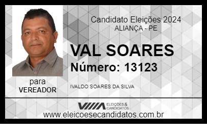 Candidato VAL SOARES 2024 - ALIANÇA - Eleições