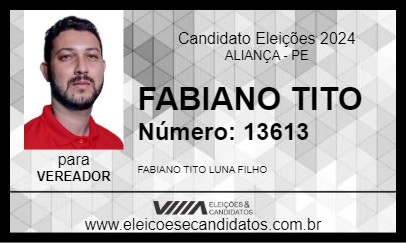 Candidato FABIANO TITO 2024 - ALIANÇA - Eleições