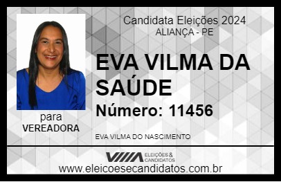 Candidato EVA VILMA DA SAÚDE 2024 - ALIANÇA - Eleições