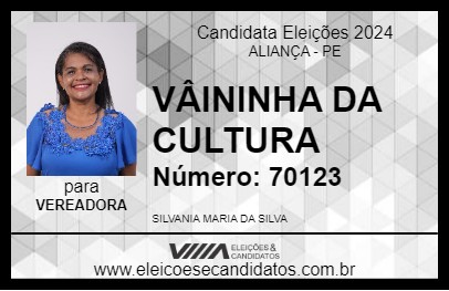 Candidato VÂININHA DA CULTURA 2024 - ALIANÇA - Eleições