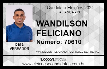 Candidato WANDILSON FELICIANO 2024 - ALIANÇA - Eleições