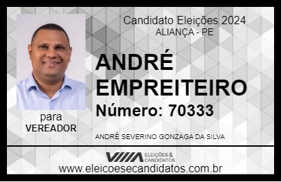 Candidato ANDRÉ EMPREITEIRO 2024 - ALIANÇA - Eleições