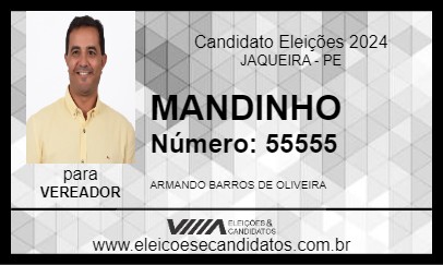 Candidato MANDINHO 2024 - JAQUEIRA - Eleições