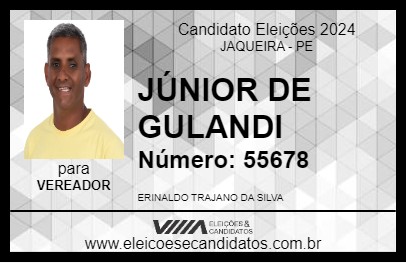 Candidato JÚNIOR DE GULANDI 2024 - JAQUEIRA - Eleições