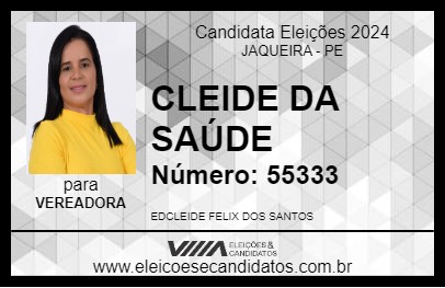 Candidato CLEIDE DA SAÚDE 2024 - JAQUEIRA - Eleições