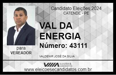 Candidato VAL DA ENERGIA 2024 - CATENDE - Eleições