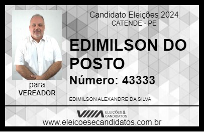 Candidato EDIMILSON DO POSTO 2024 - CATENDE - Eleições