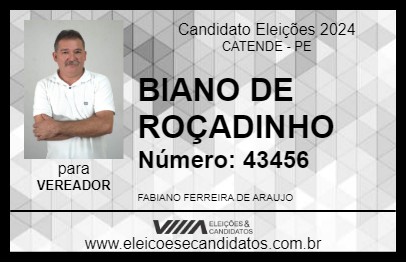 Candidato BIANO DE ROÇADINHO 2024 - CATENDE - Eleições